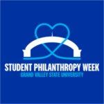 Student Philanthropy Week image of arch with blue heart woven through it